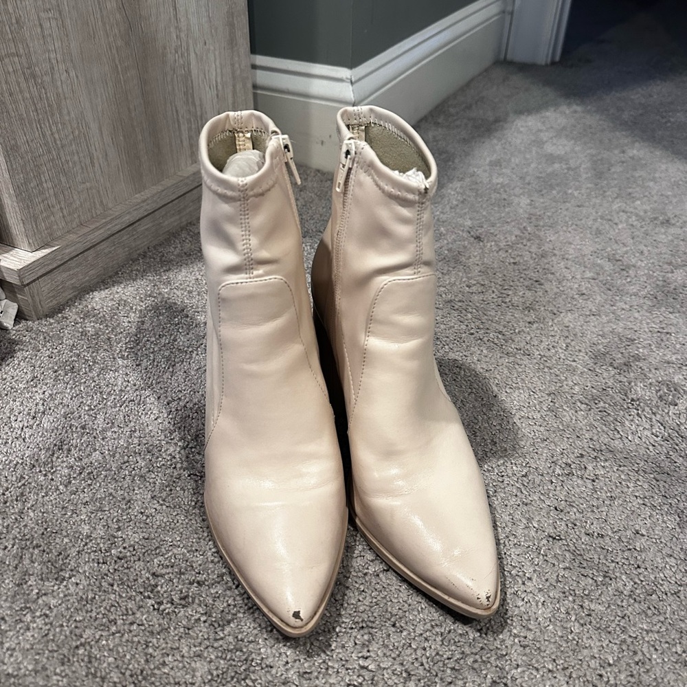 Steve Madden Cream Ankle Booties